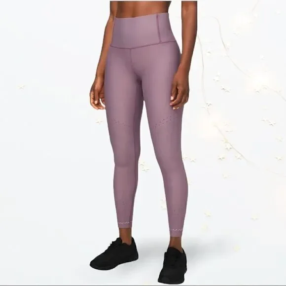 LULULEMON IN FOCUS RUN HIGH-RISE TIGHT FROSTED MULBERRY SIZE 10 LEGGINGS NWT NEW - Picture 3 of 11